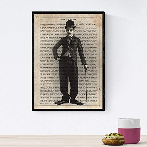 Nacnic Poster von Charles Chaplin. Vintage Stil Poster von wichtigen Musiker, Schauspieler, Erfinder... Größe A4