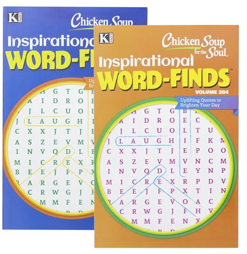 Kappa Chicken Soup for The Soul Word Finds Puzzle Book-8 x 5 Digest Size 2 Titles, Word Search Find Words Books for Adults Teens, Training Learning with Game, 2-Pack