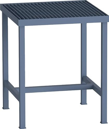 Schweißtisch L700xB700xH850mm taubenblau m.Rostarbeitsfläche H.40mm LUTZ