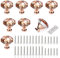 IGNPION 8Pcs Crystal Glass Cabinet Knobs 40mm Diamond Cut Drawer Handle Knob Decorative Cupboard Door Pull Handles for Bedside Cabinet, Dresser and Chest Furniture, Rose Gold
