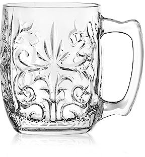 RCR Cristalleria Italiana S.p.a. Linea Tattoo | Bicchieri da Acqua e Cocktail Boccali Moscow Mule in Vetro Moderni Set 6 Bicchieri di Cristallo da 43 Cl