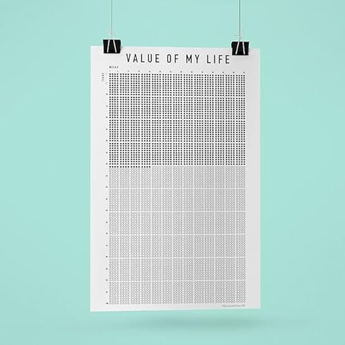 Leben in Wochen Poster, Dein Leben in Wochen Kalender - Lebenswochen Kalender Lebenskalender, Value of my life (DIN A0, 30 Jahre)