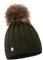 ELIMELI® Kaschmir Mütze Damen Winter warme Strickmütze Wollmütze mit Kaschmir Wintermütze mit Kunstfell Bommel Slouch Strick Beanie Damen für Winter Bommelmütze (Khaki)