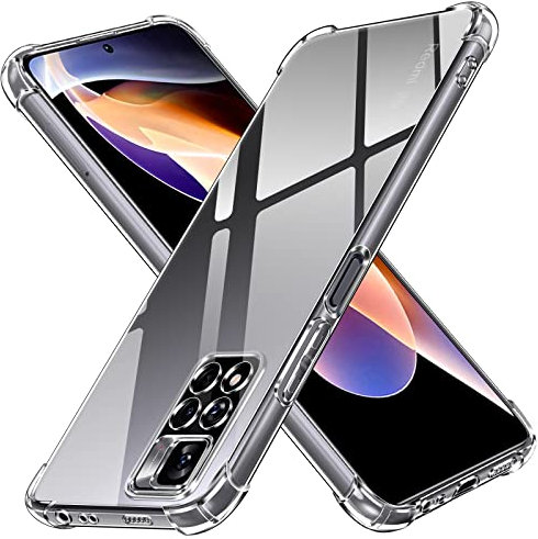 ivoler Coque pour Xiaomi Redmi Note 11 Pro+ 5G / Xiaomi Redmi Note 11 Pro Plus 5G, Ultra Transparent Étui de Protection en Silicone Antichoc avec Coins Renforcés, Clair Mince Souple TPU Bumper Housse