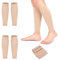 2 Paires 4PCS Chaussettes de Compression Mollet, Bas de Compression pour Varices, Chaussette de Contention sans Pieds, Manchon de Compression Mollet pour Shin Splint, Veine Variqueuse, Oedème