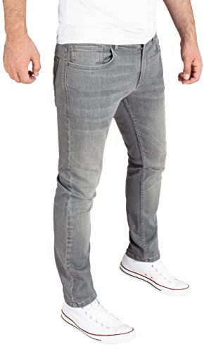 WOTEGA Alistar - Stretch Jeans Herren - Männer Jeanshose Slim Fit - Graue Herrenjeans, Grau (Steel Gray 184005), W40/L30
