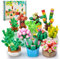 SATHIBI Flowers Succulents Botanical Collection Building Sets,Flower Plants Artificial Building Blocks for Adults,Home Office Decor Succulents Bonsai Building Toys,Gifts for Girls Women(1185PCS)