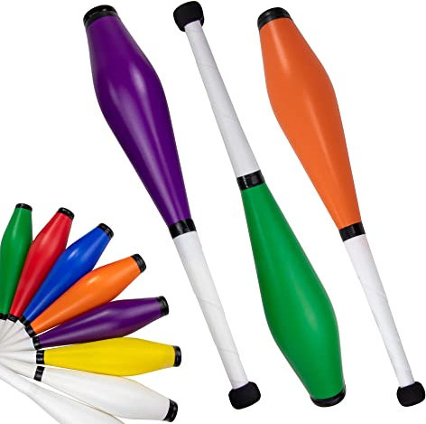 Juggle Dream Trainer Street Jonglierkeulen 3er Set Tolle Trainerkeule - Jonglierset für Anfänger und Fortgeschrittene Jongleure (Grün, Orange, Violett)