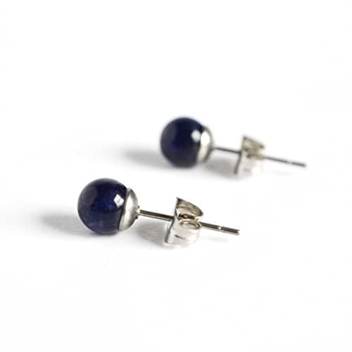 Little Gems Jewels – handgefertigte Sodalith-Ohrstecker für empfindliche Ohren, hypoallergener Chirurgenstahl