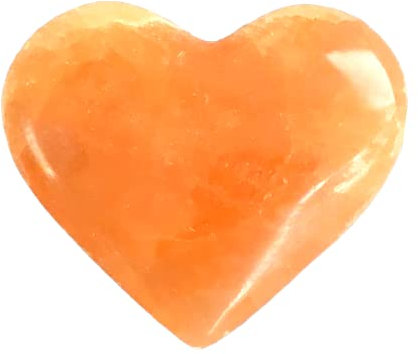 Steinfixx® wunderschönes grosses Selenit Herz orange poliert I 6 cm | 115 Gramm I Handschmeichler