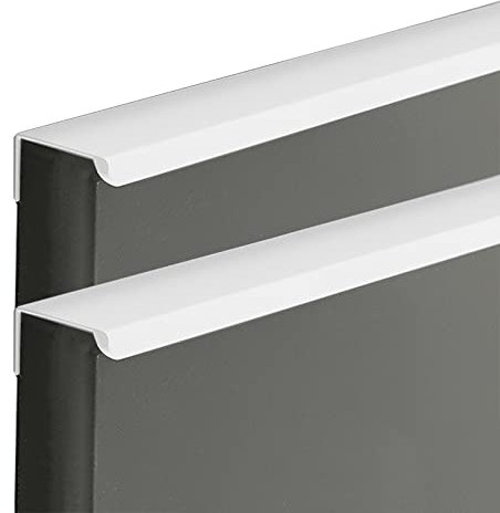 2 Stück Möbelgriff Weiß Unsichtbar Schrankgriffe Versteckt SchubladenKnöpfe Türgriff Hinterschraubgriff für Schlafzimmer Küche Kleiderschrank Profilgriff,Mit Schrauben (Länge 1000mm)
