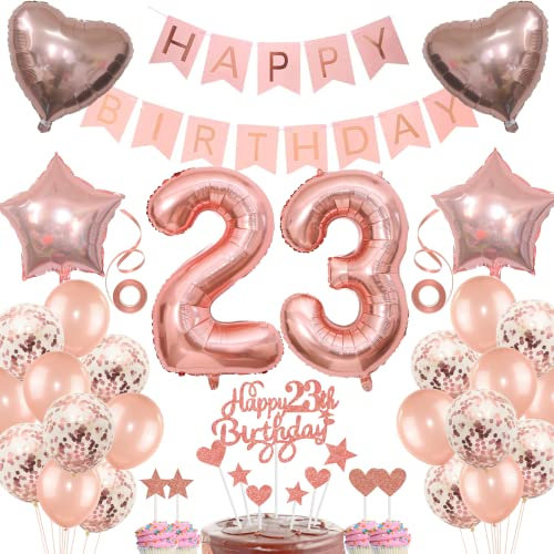 Deko 23. Geburtstag frau Tortendeko 23 Geburtstag frauen Deko Geschenk für 23. Geburtstag frau Rosegold Geburtstag 23 frauen 23 jahre Geburtstag deko Ballon 23 Geburtstag 23 jahre frau