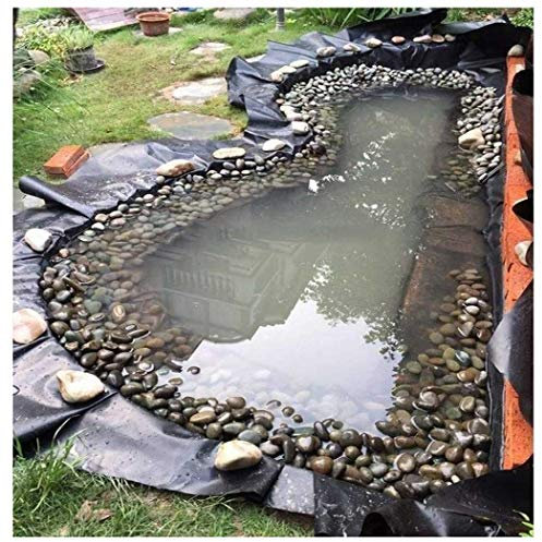 Teichfolie Schwarz Teichfolie Gartenteich HDPE für Fisch Teich Gardens Pools Umweltfreundlich Wasserdichte Teichfolie Gartenteichfolie Fischteich Bachbrunnen Wasser(Size:4.5x3M(14.7x9.8ft),Color:40S)