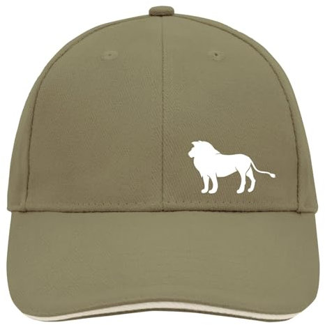 Huuraa Basecap Löwe Silhouette Geschenk Olive/Beige Löwe Accessoire