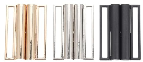 TEHAUX Gürtelschnallen 3 Stück 50 Mm Quadratische Taillenschnallen Aus Zinklegierung Für Damen Mantel Gürtel Diy Craft Zubehör Schwarz Gold Silber