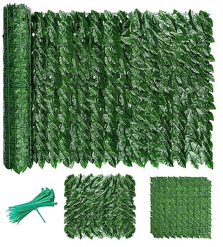 RONGESAEFS Haie Artificielle Balcon, Brise Vue Jardin Haie Artificielle en Rouleau, Haie Feuillage Artificiel, Clôture d'intimité, écran de Jardin pour Balcon Cour Arrière Patio(Color:F,Size:2x4m)