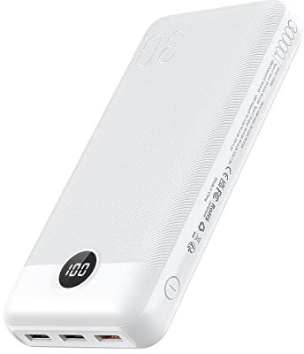 VEGER Power Bank 30000mAh, 20W Fast Charging PD 18W QC 3.0 USB C Battery Pack Portable Charger with 4 Outputs & 2 Inputs Compatible with iPhone/iPad/Samsung Phones Tablet and More (White)