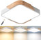 LuFun LED Deckenleuchte Dimmbar 24W,Holz Modern Deckenlampe Wohnzimmerlampe Weiß,Led Lampen Deckenlampen für Wohnzimmer Schlafzimmer Küche Restaurant Badezimmer Büro Balkon Flur, Quadratische 30*30cm