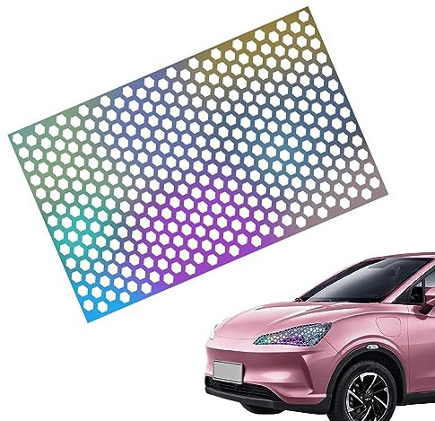 PUCHEN Auto-Rücklicht-Tönungsfolie, Selbstklebender SUV-Rücklichtlampen-Wabenaufkleber, Rücklichtaufkleber für LKW, Auto, Cabrio, Reisecamper