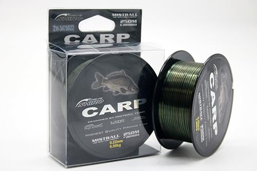 Karpfenschnur Angelschnur MISTRALL Shiro Carp 250m 0,22-0,40mm Camou (0,30mm/12,80kg)