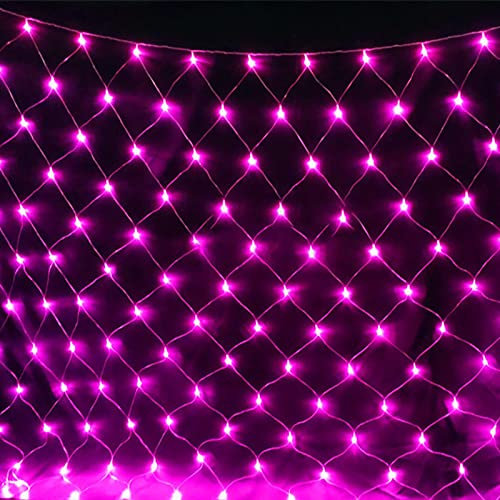 WxiaoD Ghirlanda luminosa a rete, per esterni, 8 modalità, impermeabile, luci di Natale, per camera da letto, matrimonio, sera, casa, giardino (Rosa, 3x2m 200LED)