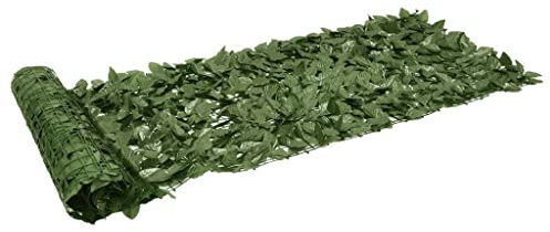 vidaXL Balkonsichtschutz, Balkonbespannung mit Dunkelgrünen Blättern, Balkonverkleidung für Terrasse Balkon Garten, Balkon Sichtschutz Windschutz, 200x75cm
