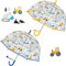 Rhomba Klar Transparente Blase Clear Bubble Umbrella for Children Lightweight Cute 8 Fibre Ribs Cute Dome See Through Perfect for Walking Kids Umbrella for Child (Blauer Bagger+Gelber Bagger)