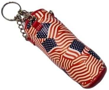 Mini Boxsack USA - 11cm lang, 4cm Durchmesser, Miniboxsack z.B. für Auto-Innenspiegel oder als Schlüsselanhänger