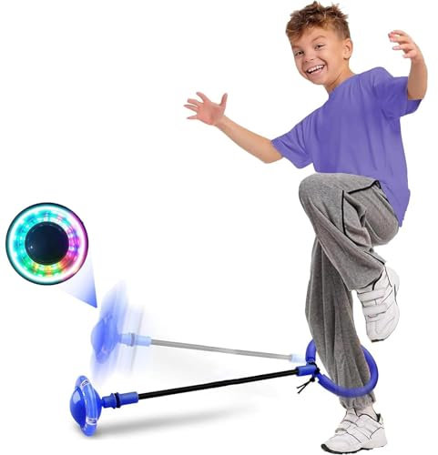 Skip Ball,Cheville Skip Ball,Anneau de Saut de Cheville-Pliable Jouet D'anneau de Saut de Cheville avec Flash LED,L'éponge épaissi,Sports Intérieurs et Extérieurs pour Les Enfants et Les Adultes