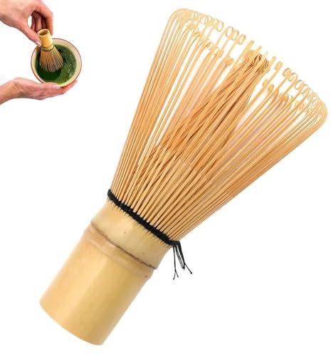 Matcha Schneebesen, Bambus Matcha Besen, 100 Zinken Semi-Handmade Chasen Natürlicher Bambus Tee Pulver Schneebesen für Matchapulver Tee Zeremonie