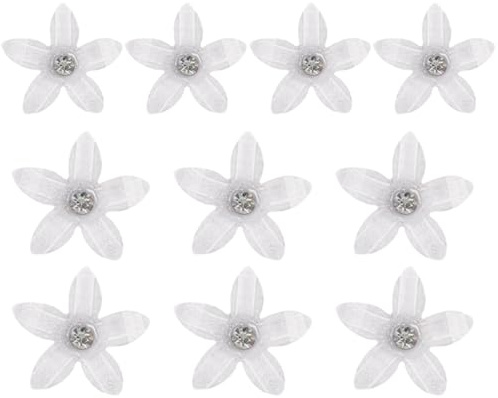 LuLiyLdJ Haarschmuck Hochzeit, Haarschmuck Mädchen, Weiße Kleine Blumen-Haarspangen, Mini-süße Strass-Metall-Haarnadeln für Frauen, Braut-Haarspangen für Mädchen, Hochzeit, Haarschmuck, 10 Stück