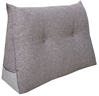 Pillows24 - Rückenkissen für Bett & Sofa mit abnehmbarem, waschbarem Bezug [ 200cm - Dunkelgrau ] | Bequemes Keilkissen und Lesekissen fürs Bett | Großes Sofakissen für Rückenlehne und Sofa