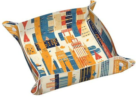 WZYWHJ Leder-Ablagetablett – hochwertige, kratzfeste, wasserdichte Ablage für Schlüssel, Uhren, Schmuck und mehr