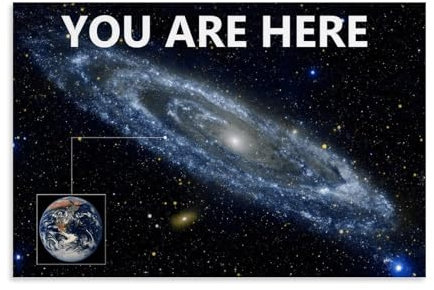 MADOMMED You Are Here Milky Way Solar System Poster Dekorative Malerei Leinwand Wandkunst Wohnzimmer Poster Schlafzimmer Malerei,Wandkunst Bilddruck Moderne Familienzimmer Dekor 12x18inch(30x45cm)