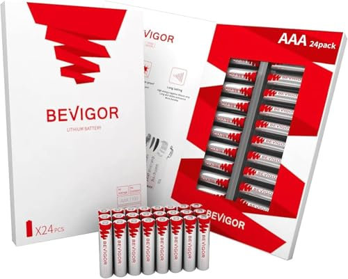 BEVIGOR AAA Lithium-Batterien 24 Stück, 1.5V 1200mAh High Capacity AAA-Batterien, Nicht Wiederaufladbare AAA-Batterien, Geeignet Für Taschenlampen, Spielzeug und Andere Arten von Haushaltsgeräten