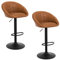 WOLTU Barhocker 2er Set, Barstühle höhenverstellbar drehbar, Küchenhocker mit Rückenlehne, Hocker Küche Bar, 150 kg, Kunstleder Metall, Braun, BH429br-2