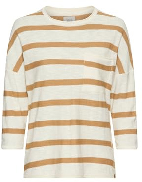 camel active Damen Boxy Strickpullover mit 3/4-Ärmeln