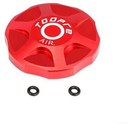 Tappo di copertura per forcella a gas per bicicletta, in lega di alluminio, anodizzato con taglio CNC, compatibile con forcella FOX DT Shox, nero, blu, rosso, con 2 anelli di tenuta 33 x 8,3 mm (rosso
