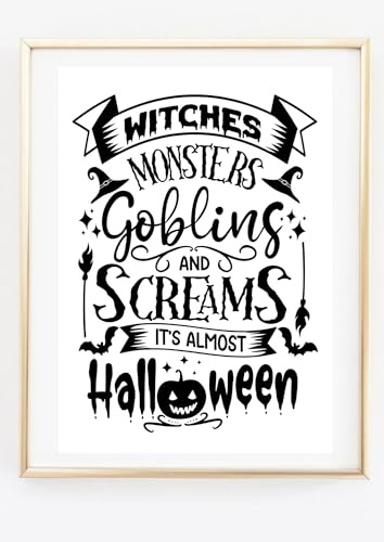 Kunstdruck Din A4 - Lustiger Spruch Halloween - Monster Grusel Horror Gothic - Grafik - Druck Poster Bild Deko - ohne Rahmen