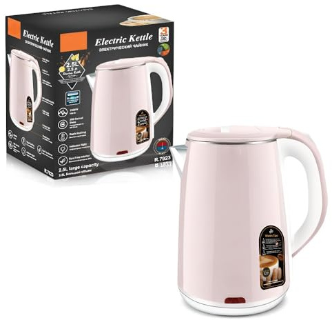 2.3L Electric Kettle, Large Capacity, Fast Boiling, Auto Shut-Off, Dry Burn Protection, Home Use(Pink)
