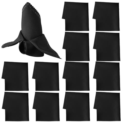 GmeDhc 12 Stück Stoffservietten Schwarz, 48x48cm Servietten Stoff, für Hotel, Mittagessen, Restaurant, Weihnachten, Hochzeiten, Veranstaltungen und Partys