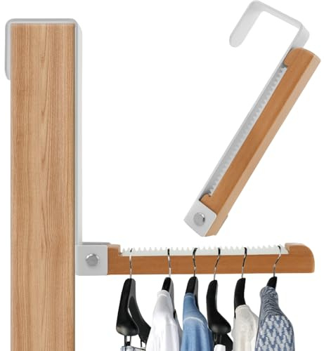 2 Pack Over Door Hooks Magnetic Foldable Clothes Drying Rack Coat Hangers | Non-Slip Pads Space Saving Heavy Duty Towels Bags Fits Doors Up to 4.5cm Thick Metal Wood Bedroom Bathroom Laundry White