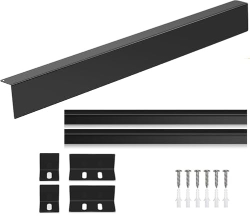 Aisuoka 30inch Slide-in Range Rear Filler Kit,StoveGap Filler Strip, Stainless Steel Backsplash for Stove, Stove Trim Kit Black