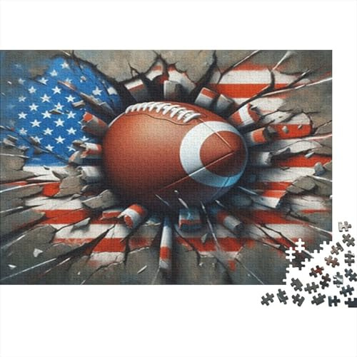 American Football Impact 1000 Teile Flagge Football Break Puzzle Recycelter Karton Erwachsene Pädagogisch Entspannung Wanddekoration Geschenkidee 70x50cm