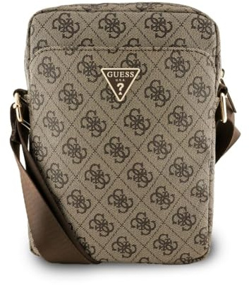 CG MOBILE Guess Bandolera para Tablet/iPad 10 de Polipiel con Logo Triangular, Marrón