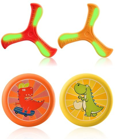 UYRVAPE 4PCS Boomerang colorati per bambini, facili da lanciare boomarang frisbee giocattoli volanti per giochi all'aperto e al chiuso, divertente gioco sportivo per bambini e divertimento in famiglia