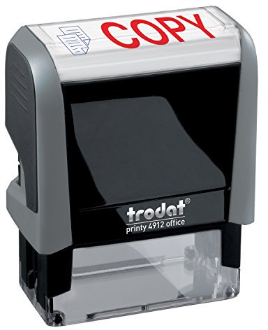 Trodat Office Printy Stempel Self-Farb-Datei Symbol 18x46mm Red und Blue Wording Ref. 90734