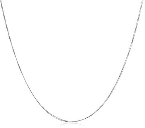MIORE – Weißgold Kette Damen ohne Anhänger – filigrane Panzerkette aus 9 Karat Weißgold (375) – Halskette mit Schmuckbox zum Verschenken (45 cm)