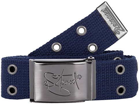 2Stoned Nietengürtel Koppelgürtel Unisex 4 cm breit, matte Schnalle Classic wahlweise mit Falschenöffner, 120 cm oder 134 cm