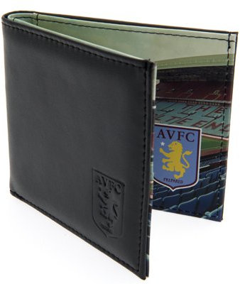 Aston Villa FC Official Product Leather Wallet Stadium Pamoramic Print Crest Embossed